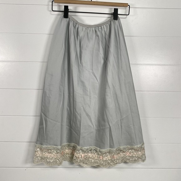 Xia Other - Xia Slip Skirt Womens Small Lace Trim Floral Satin Lingerie Made USA Vintage